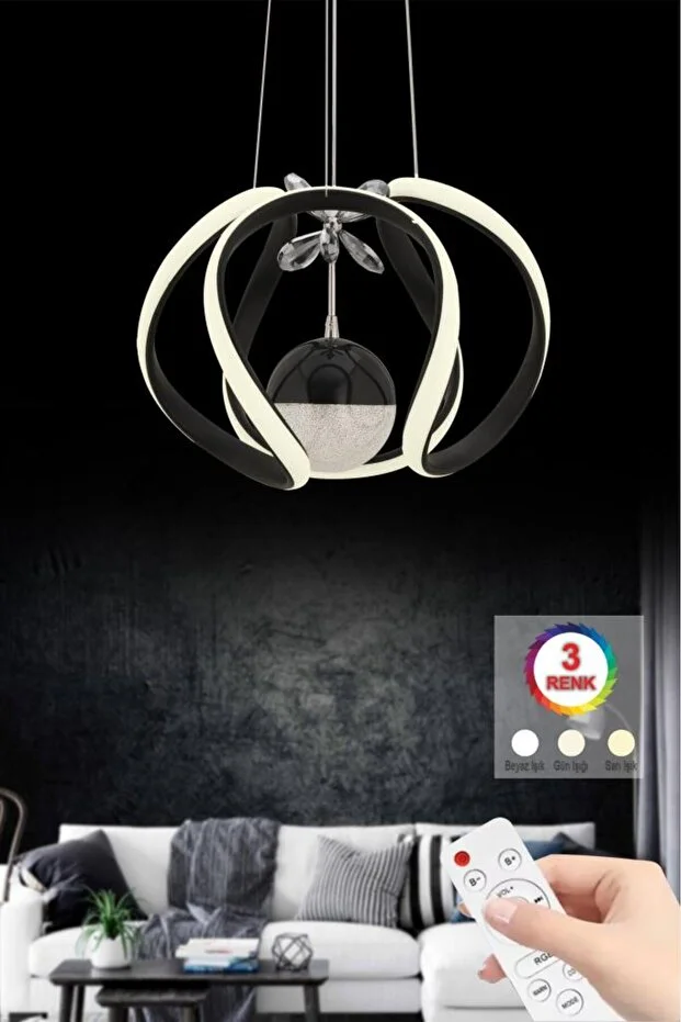 Bigiee Ledli Üç Renk Gold Lüx Modern Led Avize